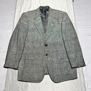 Bert Pulitzer‎ Mens 40R Silk Blazer Sport Coat Grey Salt and Pepper Tweed Look